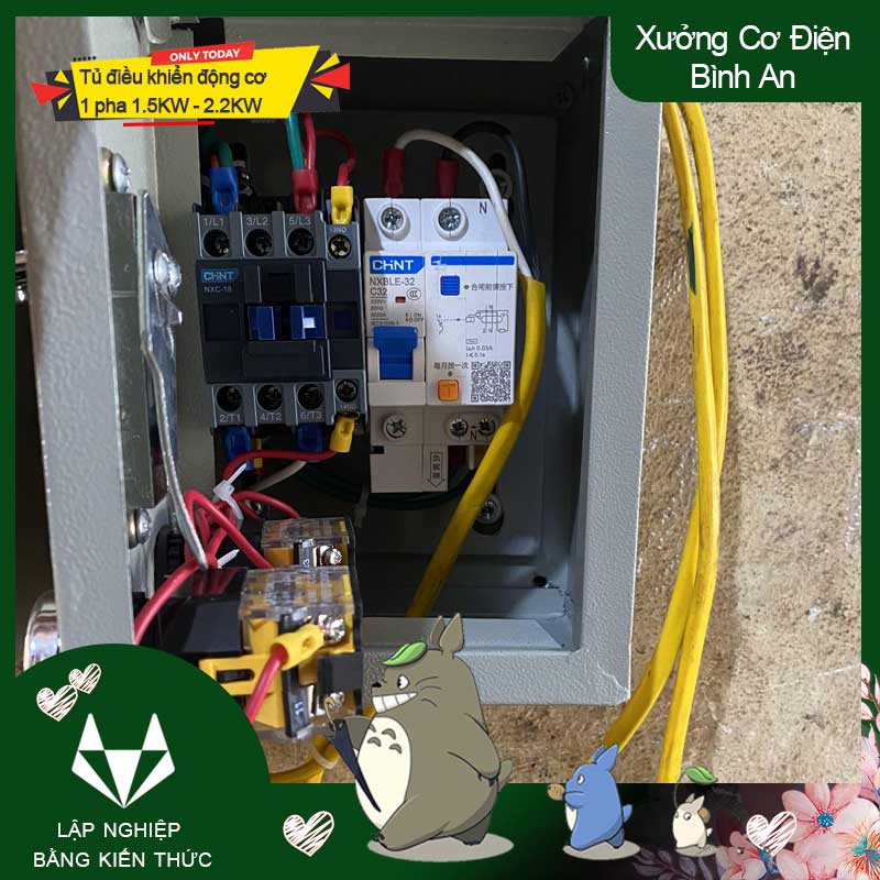 Tủ điều khiển 1 pha chống giật công suất 1.5kw đến 2.2kw sử dụng điện lưới 220V