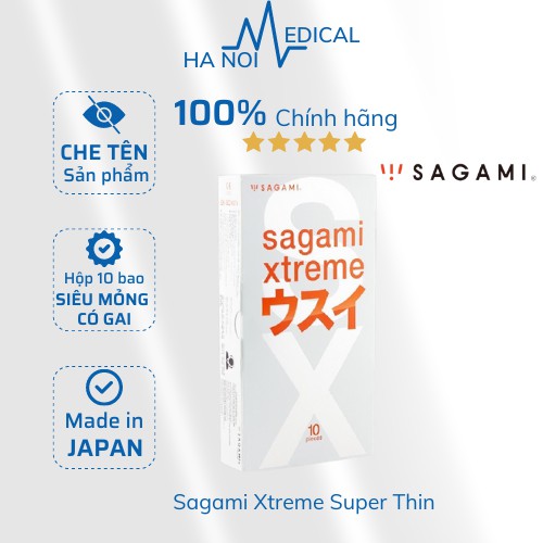 [HỘP 10 CHIẾC] Bao Cao Su Sagami Xtreme Super Thin - Nhật Bản SIÊU MỎNG, CẢM GIÁC THẬT, ÔM SÁT VỪA VẶN