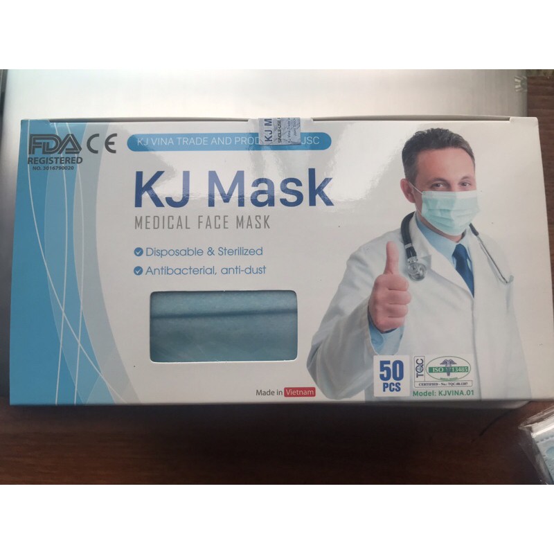 Khẩu trang y tế 4 lớp kháng khuẩn - KJ Mask 50 chiếc/hộp
