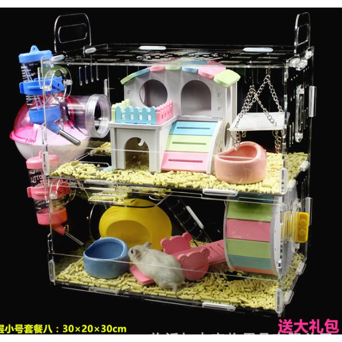 Lồng mica full đồ cho hamster