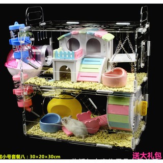 Lồng mica full đồ cho hamster