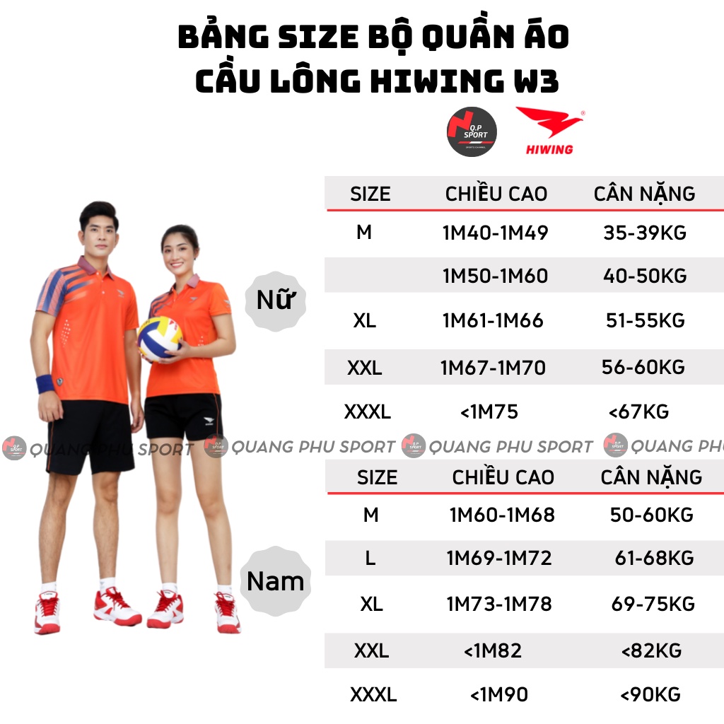 Quần, Áo Cầu Lông Nam Nữ Thương Hiệu HIWING Chất Vải Mè Nhật Bản Co Dãn Đa Chiều Cao Cấp Mẫu W3
