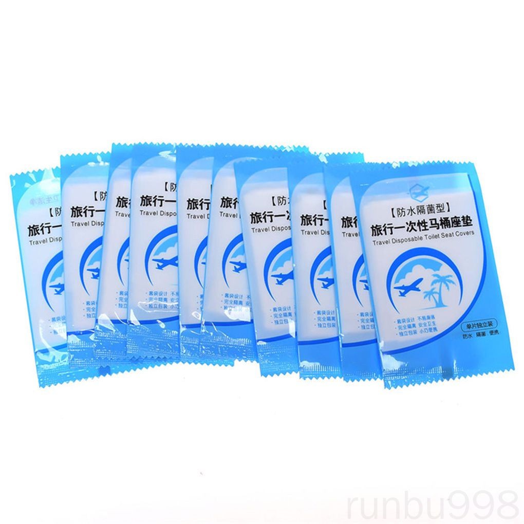 Set 50 túi trùm lót bồn cầu an toàn tiện dụng khi đi du lịch / cắm trại ngoài trời