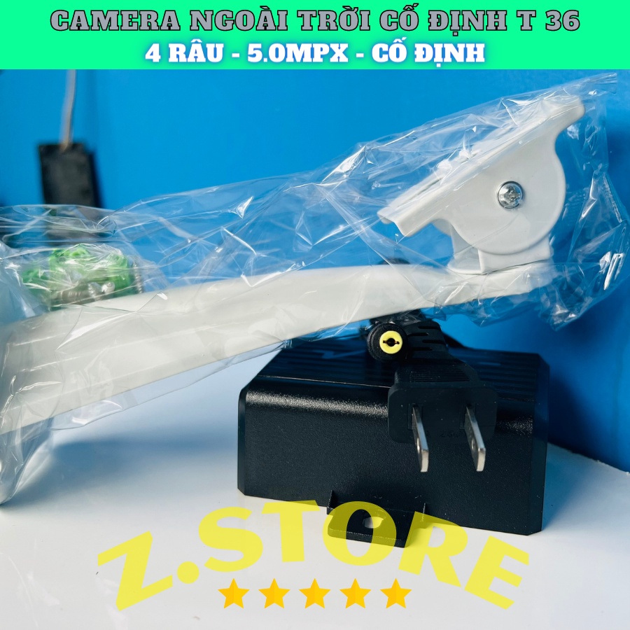 Camera Yoosee 4 râu 36 Led 5.0 chống nước, xem đêm có màu,camera wifi thân cố định t36