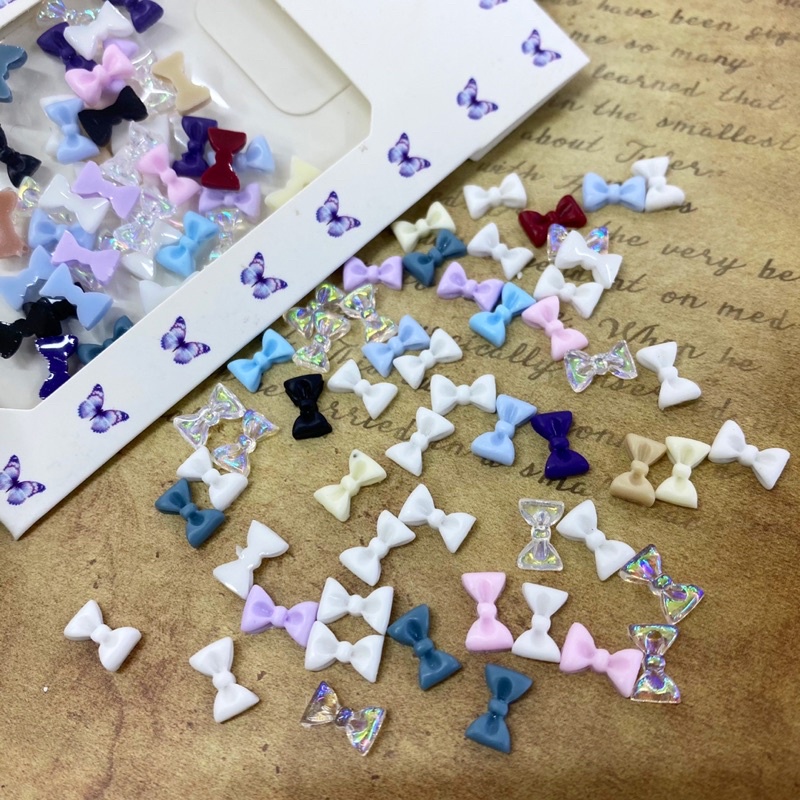 charm nơ mix màu-gói nơ màu trang trí nail ( ib shop chọn mẫu )