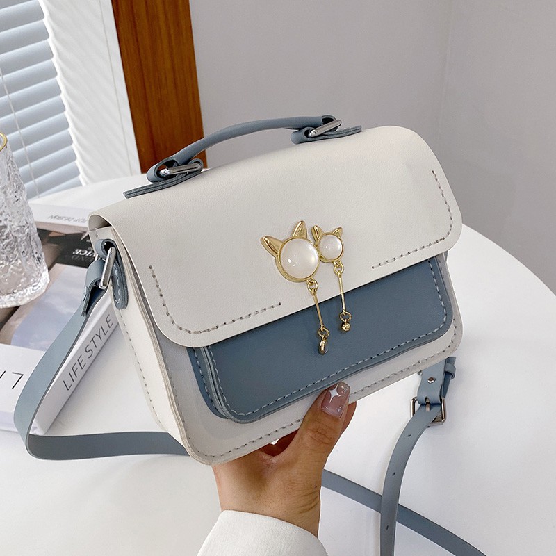 Bộ nguyên liệu tự làm túi xách đeo chéo móc mèo da PU đi chơi, dạo phố thanh lịch có clip hướng dẫn