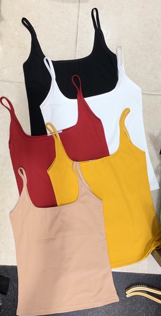 Áo 2 dây dáng ôm body chất đẹp, Áo thun 2 dây tôn dáng vải cotton co giãn CS1001 - NhiNhiShop | BigBuy360 - bigbuy360.vn