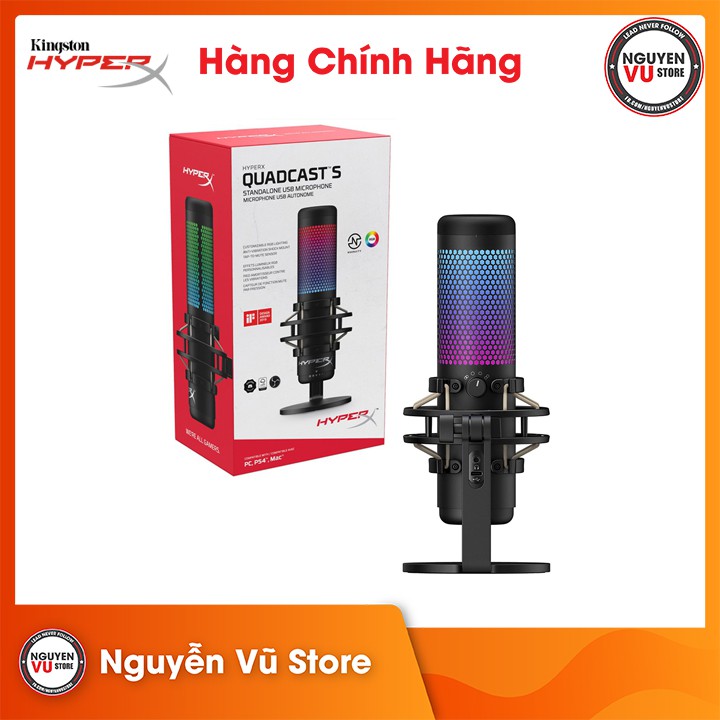 Microphone Kingston HyperX QuadCast S RGB - Hàng Chính Hãng