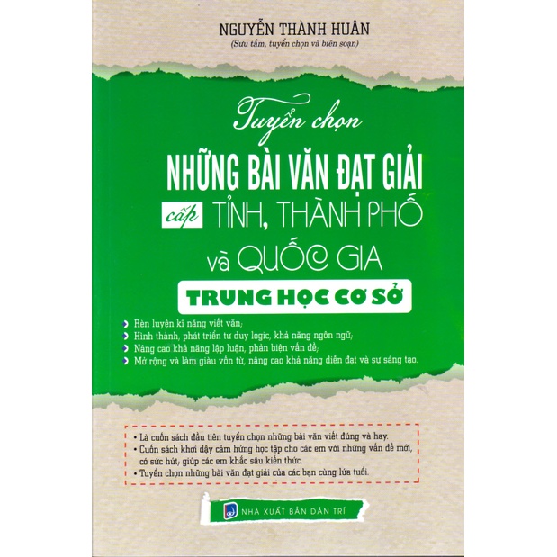 Sách - Tuyển chọn những bài văn đạt giải cấp tỉnh, thành phố và quốc gia (THCS)