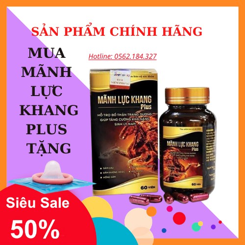 ✅[Chính Hạng] Mãnh Lực Khang PLUS - Tăng Cường Sinh Lý Nam tặng BCS xin (che tên khi giao)