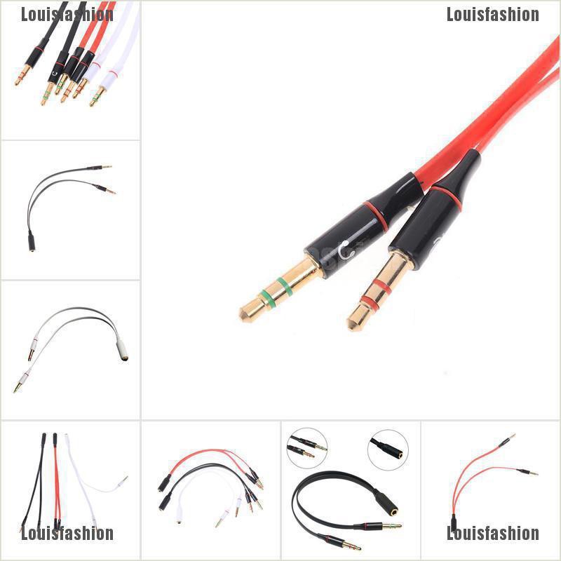 Dây Cáp Chuyển Đổi Âm Thanh Từ 1 Lỗ Cắm Sang 2 Đầu Cắm 3.5mm