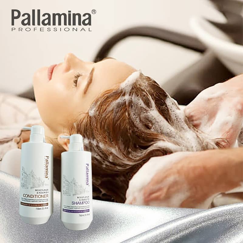 PALLAMINA - Cặp Dầu Gội Dầu Xả Kiểm Soát Dầu Phục Hồi Tóc Keratin PALLAMINA 400ml