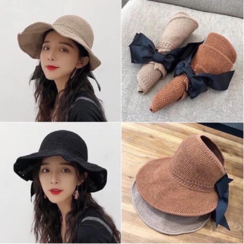 Mũ cói rộng vành đi biển