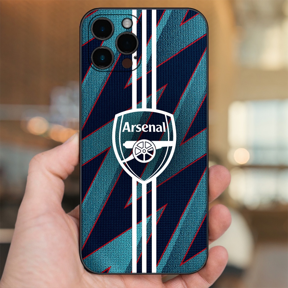 Ốp lưng iPhone 12 Pro Max dẻo đen cạnh vuông in hình Arsenal FC