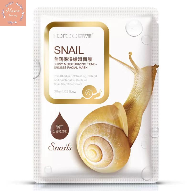 Mặt nạ giấy ỐC SÊN dưỡng trắng chống lão hóa se khít lỗ chân lông SNAIL ROREC