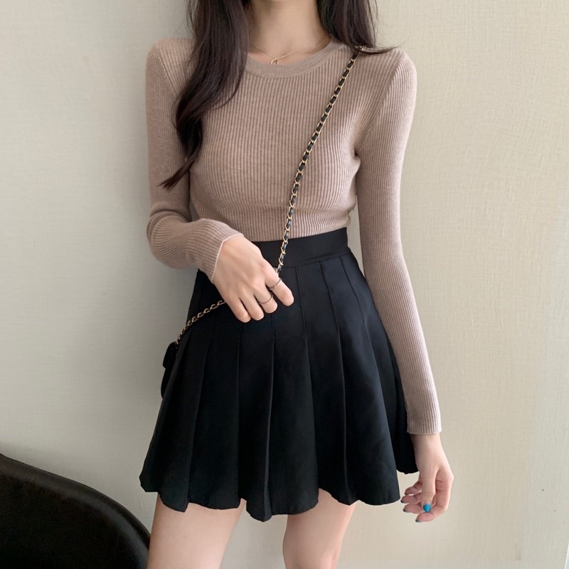 Áo Len Tăm Body Cổ Tròn  Áo Phong Cách Hàn Quốc, Thời Trang Công Sở, Tiểu Thư, Cá Tính