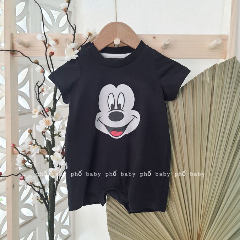 bộ liền thân cộc cho bé trai, bé gái chất cotton thoáng mát ngày hè