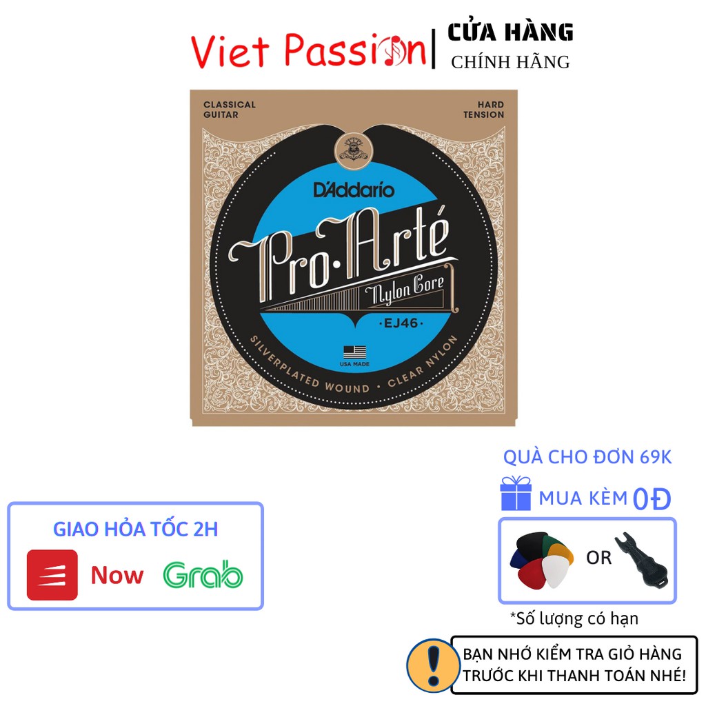 Dây đàn Guitar Classic D'addario EJ27N Normal dây đàn guitar cổ điển nylon chất lượng Viet Passion