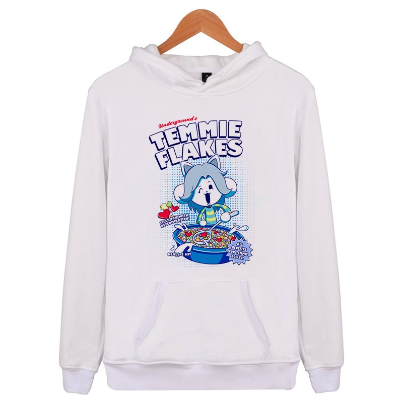 Áo Hoodie Cotton Màu Đen In Chữ Undertale Temmie Sequinss Thời Trang Mùa Đông 2018 Cho Nam Nữ