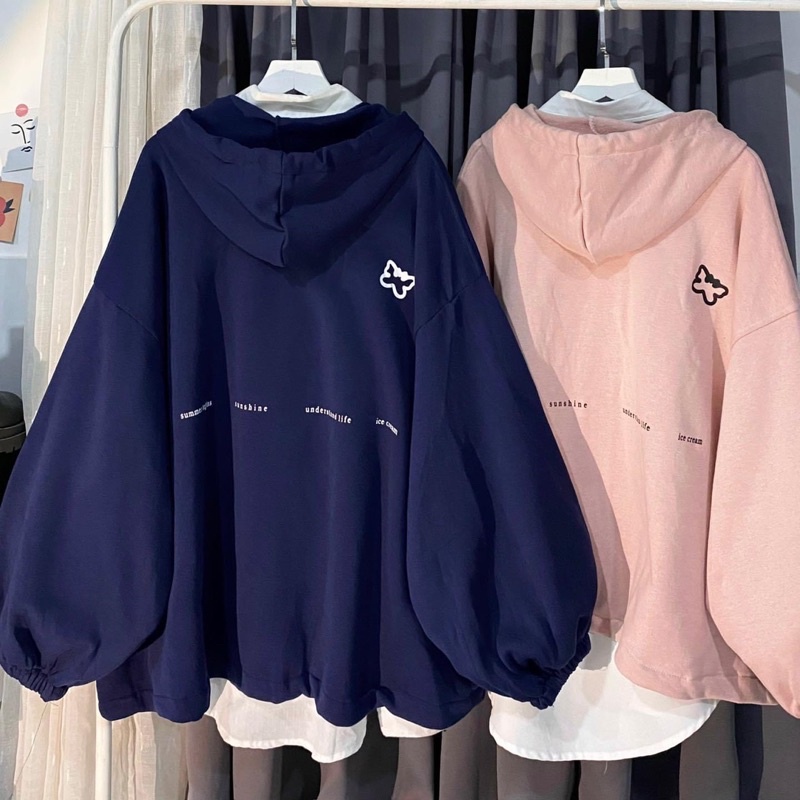 [ sẵn ] Áo Khoác Nỉ Form Rộng Butterfly Cute ulzzang [ áo nữ ] | BigBuy360 - bigbuy360.vn