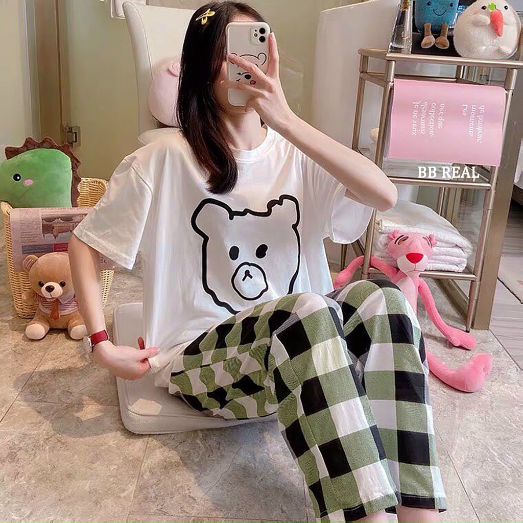 Đồ Bộ Mặc ở Nhà Bộ Đồ Ngủ Nữ Quần Dài Pijama Thun Lạnh Đẹp [CODE 45-48] Freesize Từ 45-55Kg - BB REAL | BigBuy360 - bigbuy360.vn
