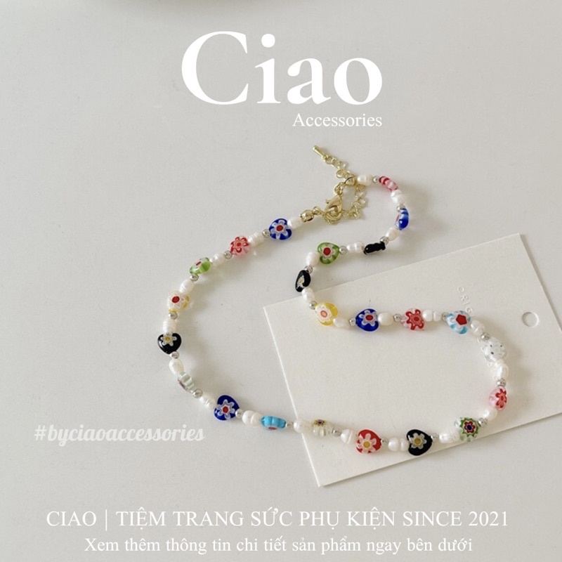 [HOẢ TỐC 1H] Dây chuyền/ Vòng cổ hạt cườm kết hợp hạt trai nước ngọt thiết kế mới lạ Oliver Ciao