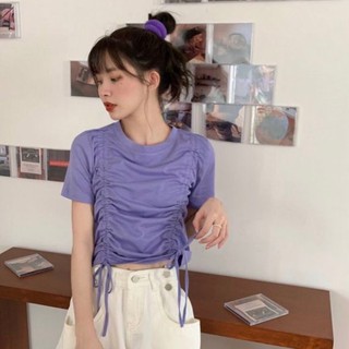 Áo croptop rút dây hai bên
