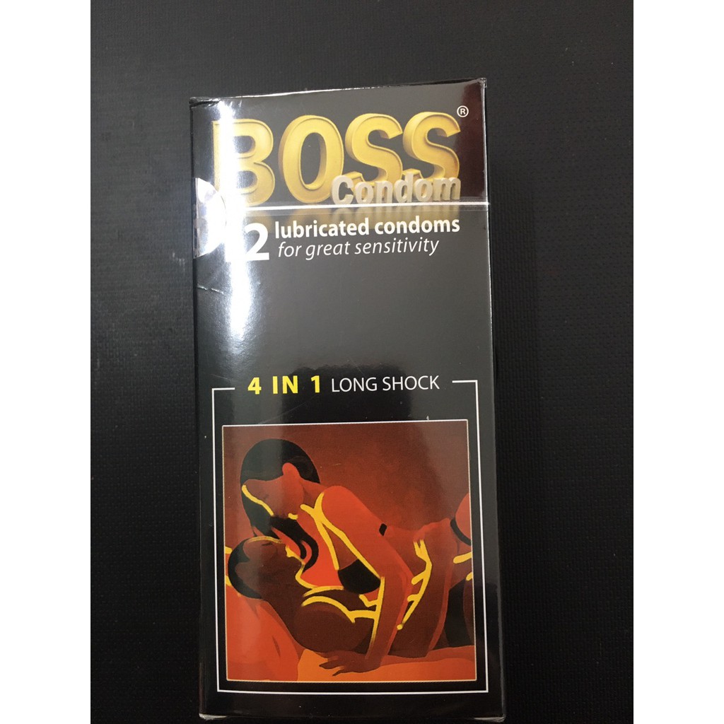 Bao cao su gai gân ôm sát Boss 4 in 1 Long Shock mỏng kéo dài thời gian - Made in Malaysia
