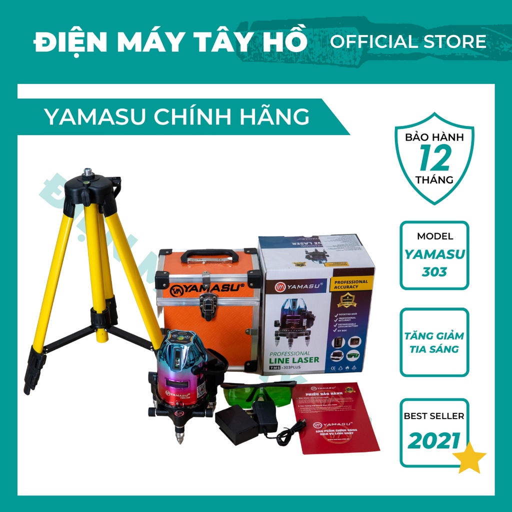 Máy cân bằng laser Yamasu 303 model 2021 tia nét, điều chỉnh tia sáng tối .Bảo Hành 12 tháng