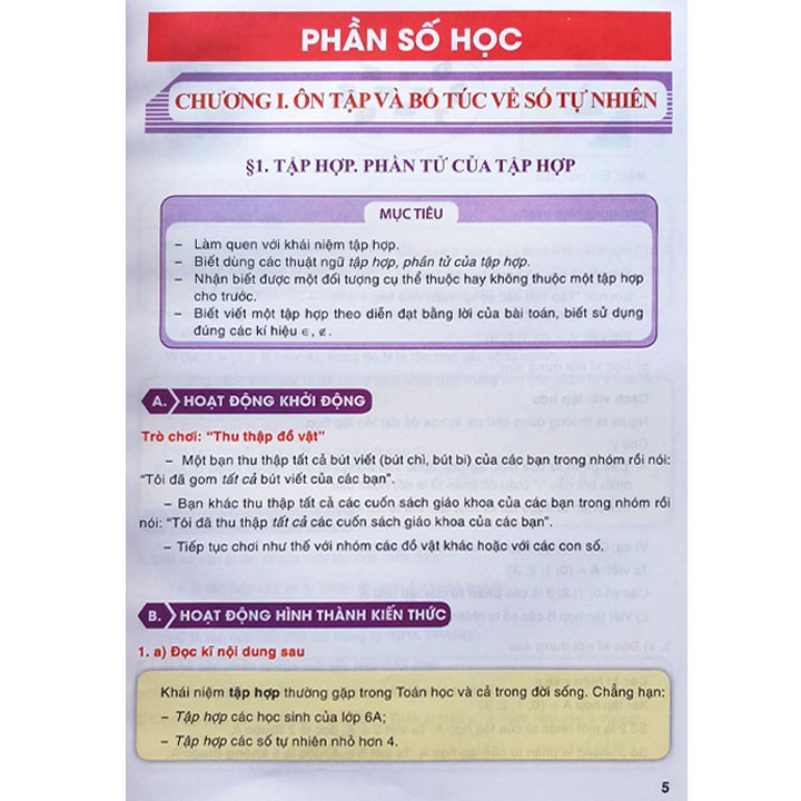 Sách hướng dẫn học Toán 6 - tập một (sách VNEN)