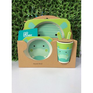 Bộ ăn dặm kids set 5 chi tiết sợi tre siêu yêu