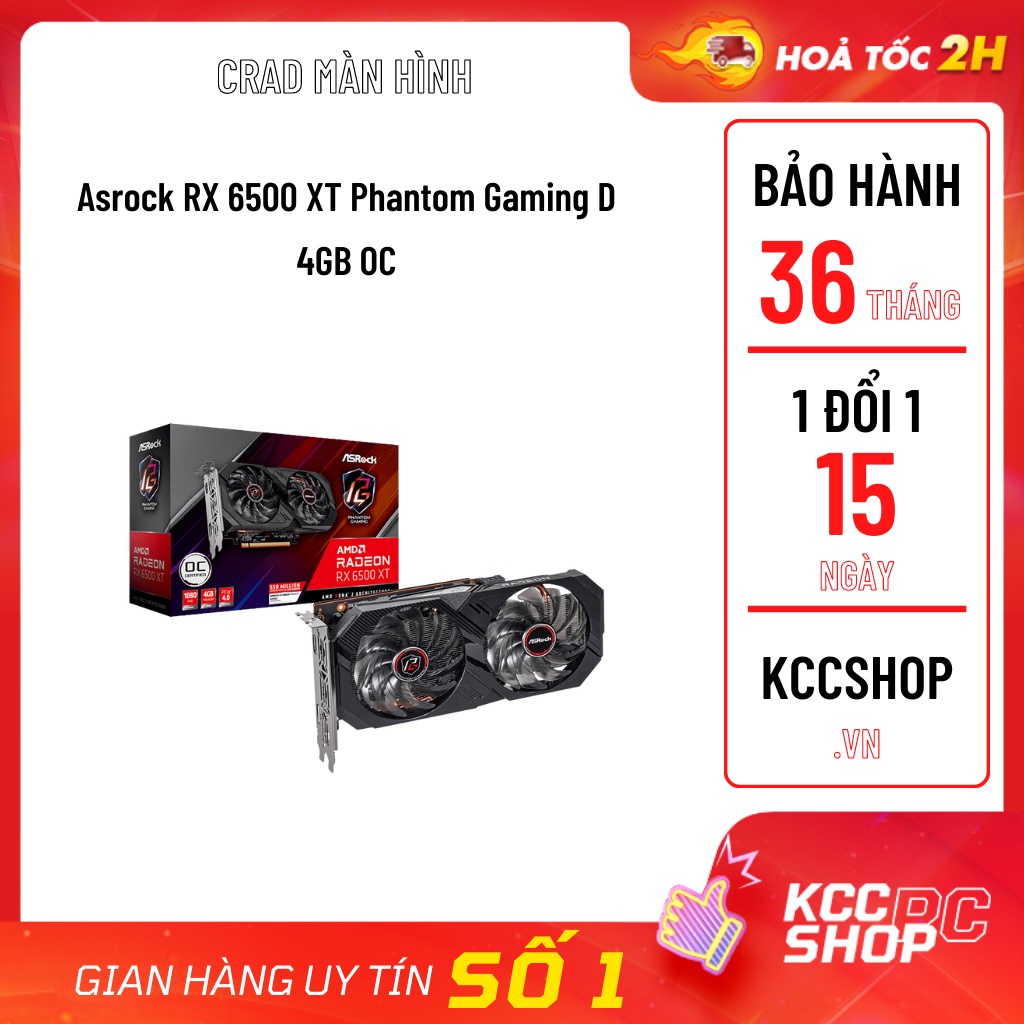 VGA Asrock RX 6500 XT Phantom Gaming D 4GB OC