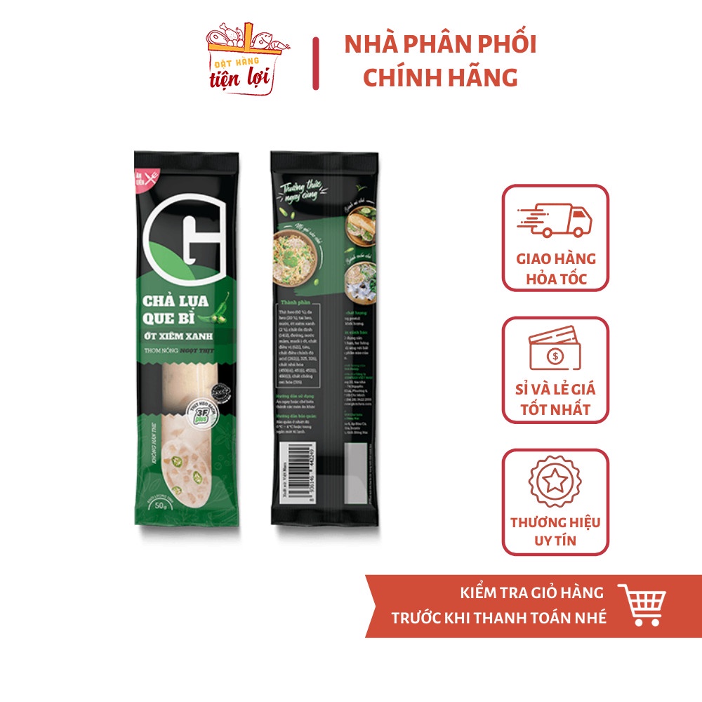 Chả lụa bì que/ bì ớt xiêm xanh G Kitchen cây 50g