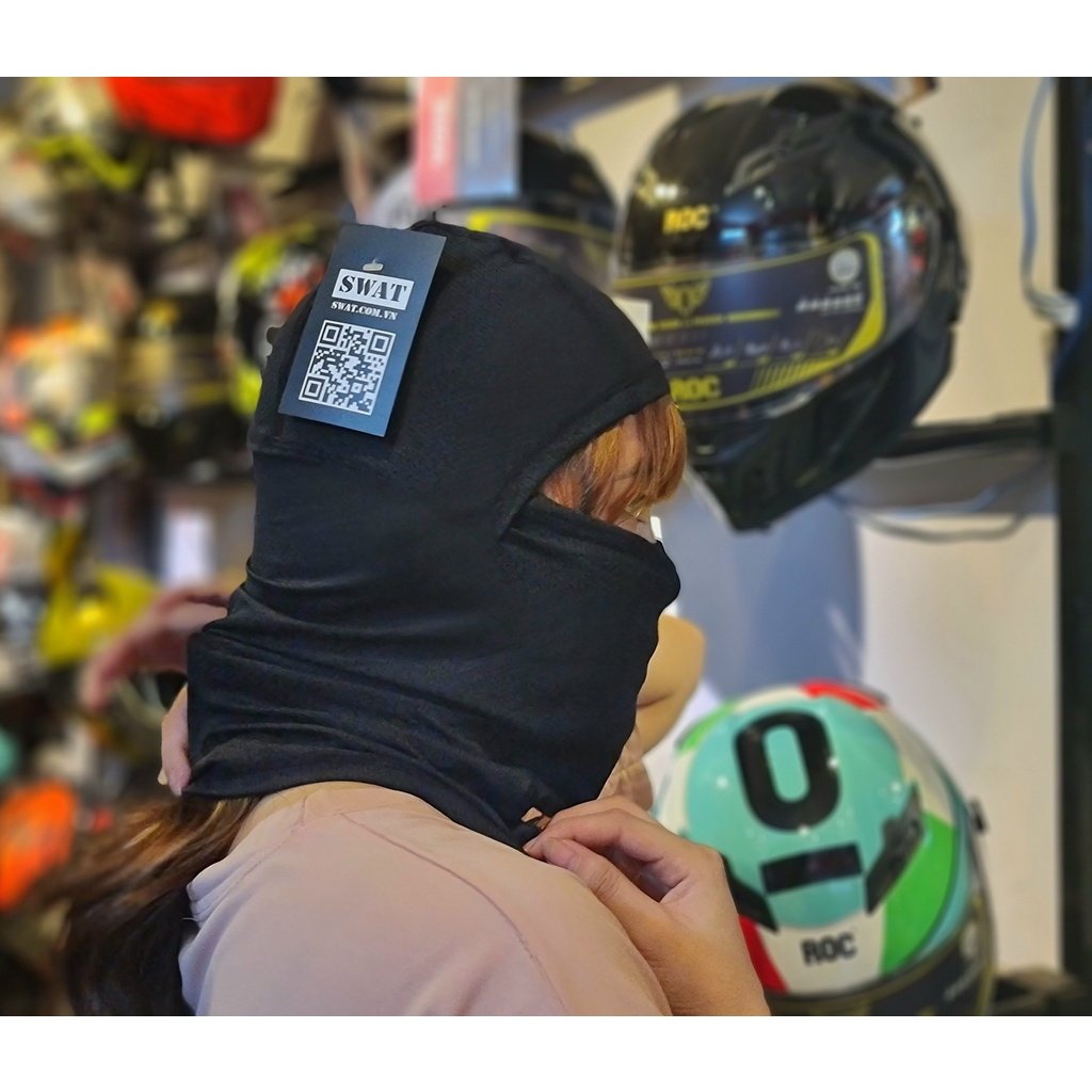 SWAT F1 Khăn Trùm Đầu Mẫu Mới 2022 - FULL ĐEN Cao Cấp MẪU 01