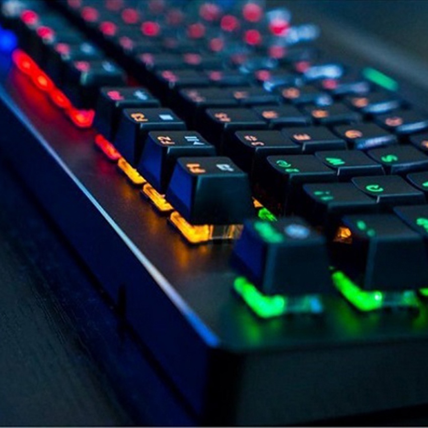 Bàn phím cơ gaming Fuhlen Eraser Led Rainbow/ Kê tay tháo rời- Hàng chính hãng