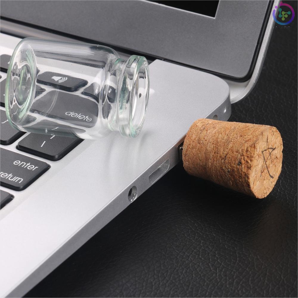 Drift Bottle Style Pendrive 8G Wishing floating bottles USB Flash Drive Plug Wood Flash Memory Stick U Disk for PC