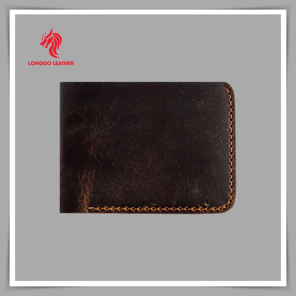 Ví nam da bò sáp da bò thật - Bảo hành 5 năm - Hàng chính hãng thương hiệu Longdo Leather - B03
