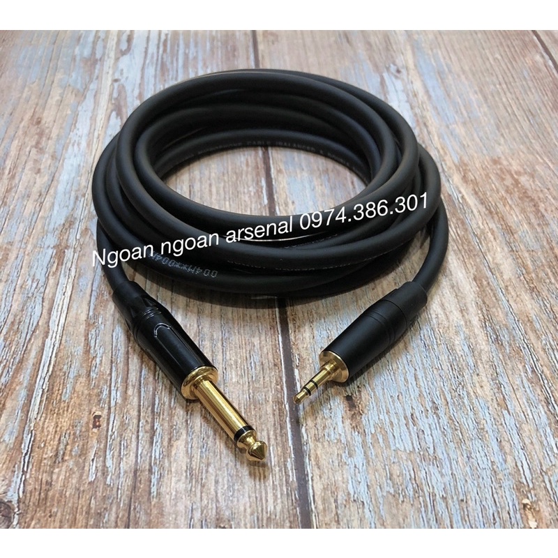 dây tín hiệu chuyển jack 3,5 ra jack 6,5 ly (6 ly) chuẩn mono hoặc stereo