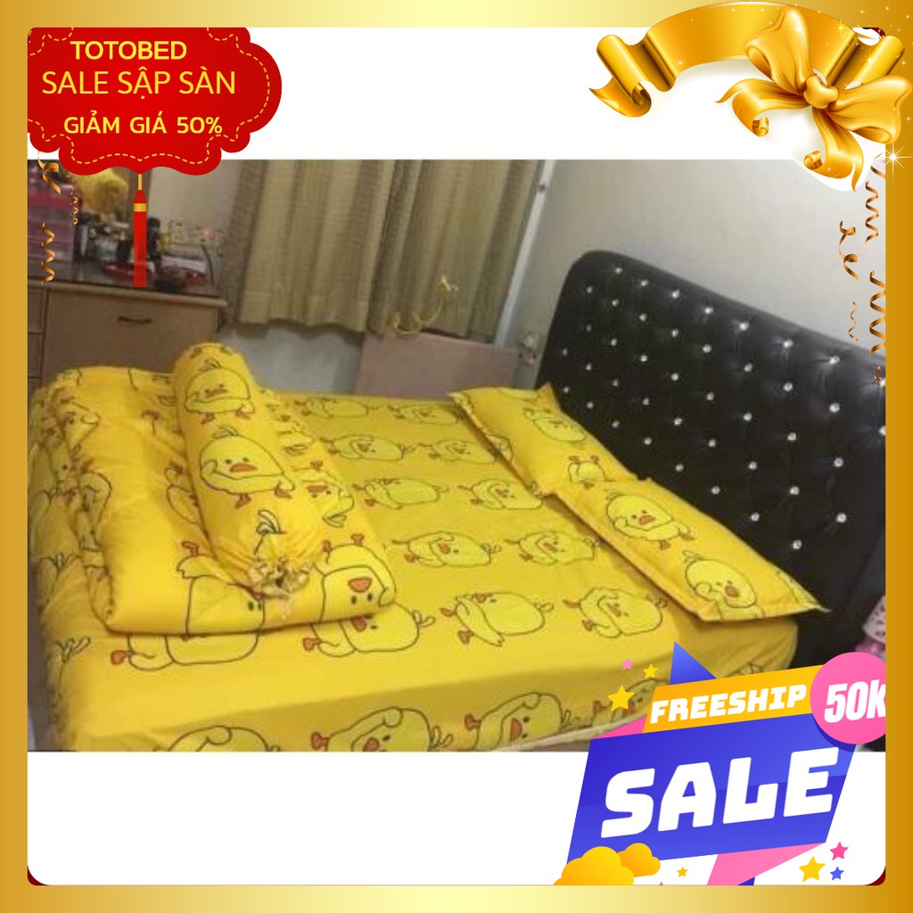 Bộ ga gối 1m4 kèm vỏ gối ôm cùng mẫu totobed 649