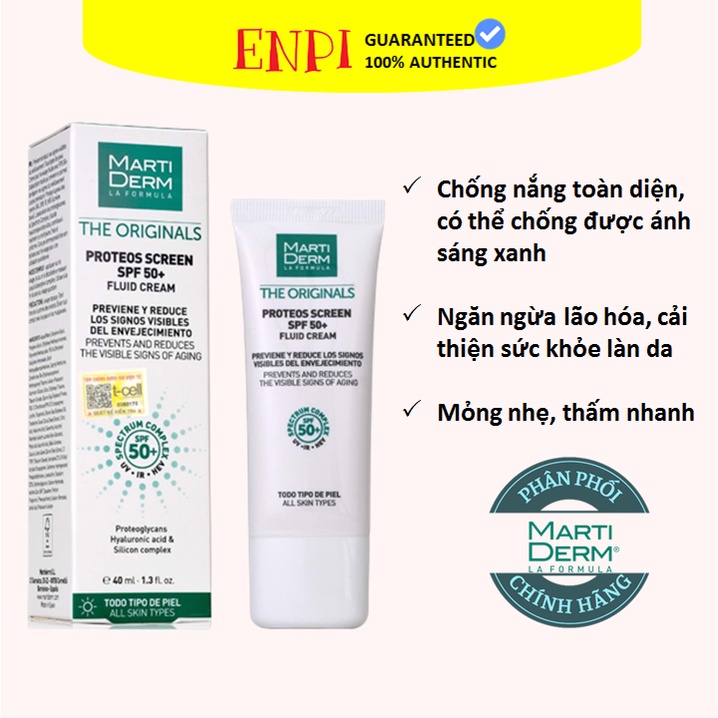 Kem chống nắng Martiderm Proteos Screen SPF 50 Fluid Cream