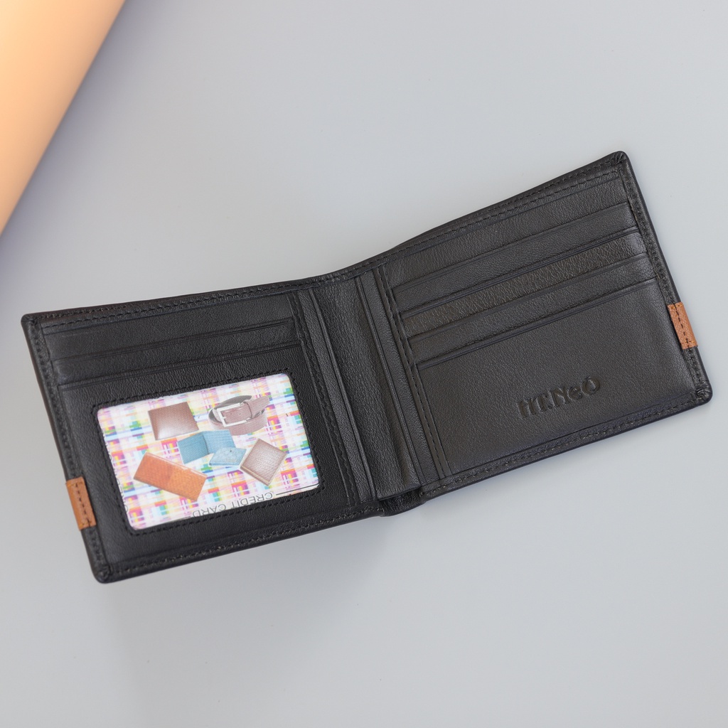 Ví Nam, Bóp Nam Da Bò cao cấp HT. NEO dáng ngang trơn da bò mềm mại 3149