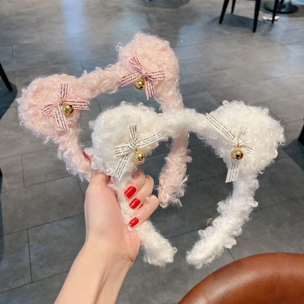 Băng đô cài tóc rửa mặt hình tai gấu bằng vải bông dễ thương dành cho nữ