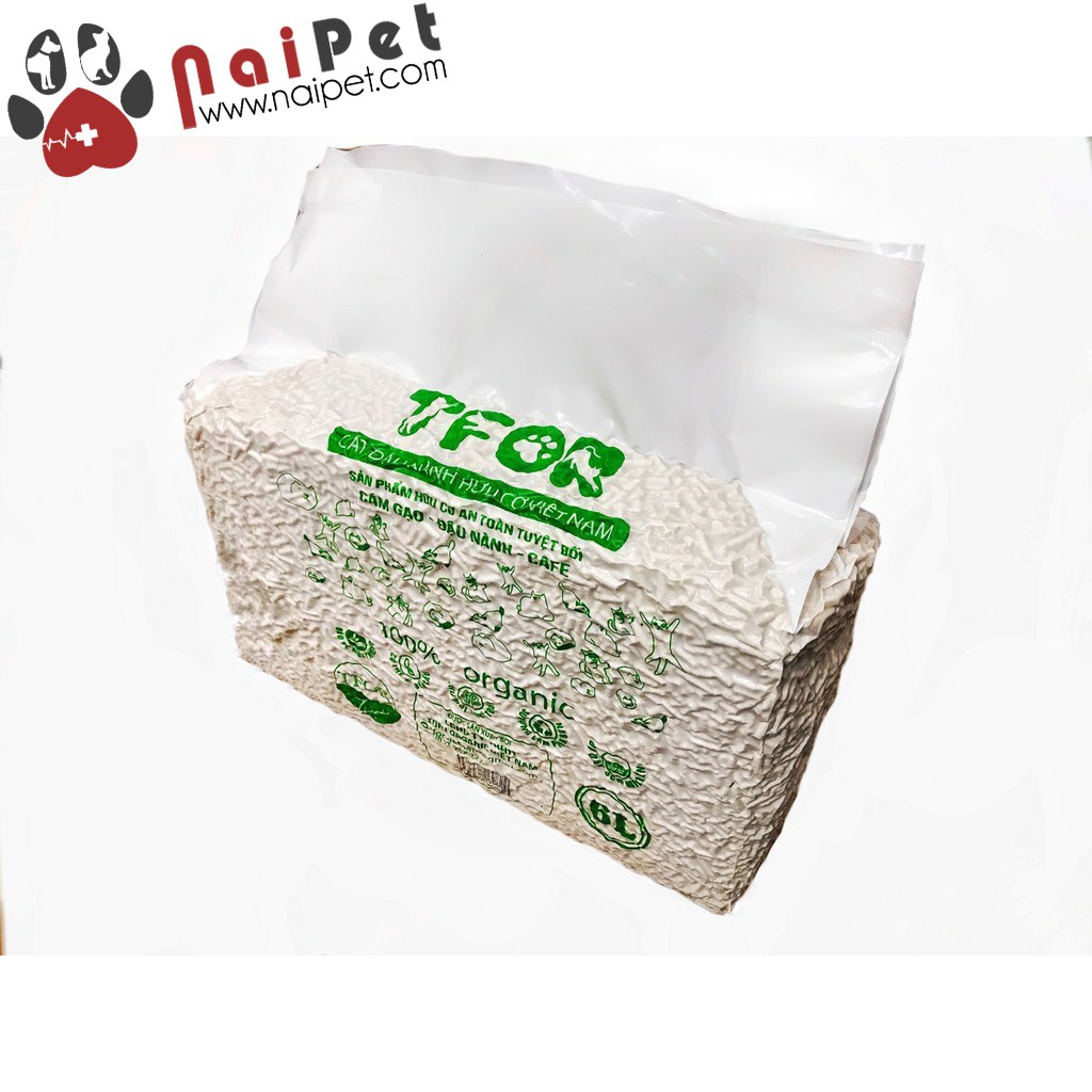 Cát Gỗ Đậu Nành TFOR Túi 6 Lít Cho Chó Mèo
