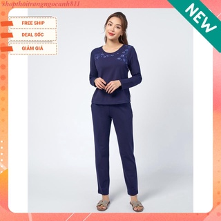 Bộ ngủ cotton thu đông Winny 22505