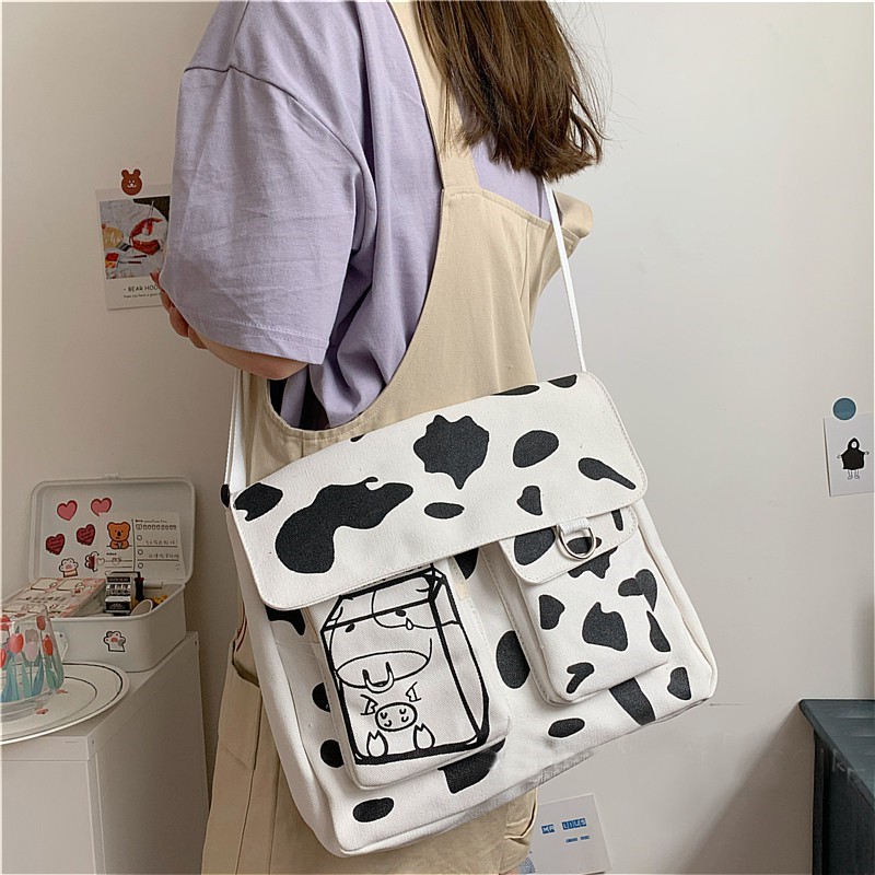 [Mã FAMAYWA2 giảm 10K đơn 50K] Túi tote đeo chéo bò sữa - Túi đeo bò sữa hàn quốc | BigBuy360 - bigbuy360.vn