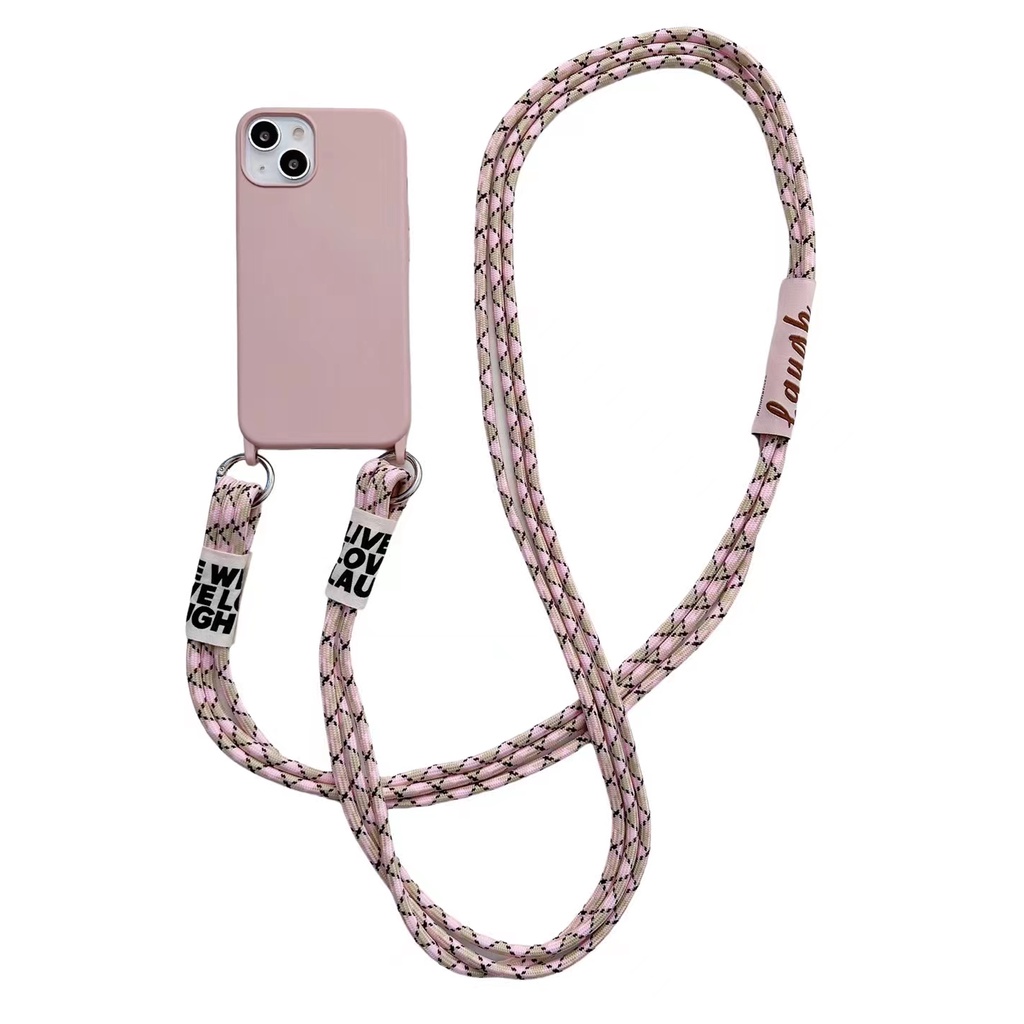 Ốp Điện Thoại Silicon Dẻo Màu Kẹo Kèm Dây Đeo Cho iPhone 13 Pro Max 13 Pro 13 Mini 13 12 Pro Max 12 Pro 12