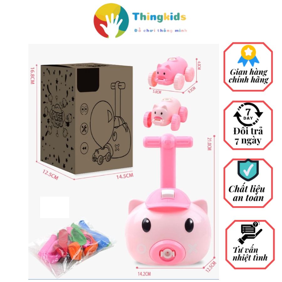 Đồ chơi xe hơi bóng bay, bơm bóng đua xe - Thingkids