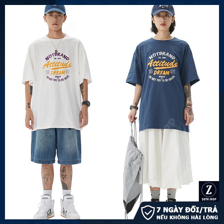 Áo thun nam tay lỡ unisex ZOTA, áo phông form rộng oversize Attitude Dream NTL612 | BigBuy360 - bigbuy360.vn