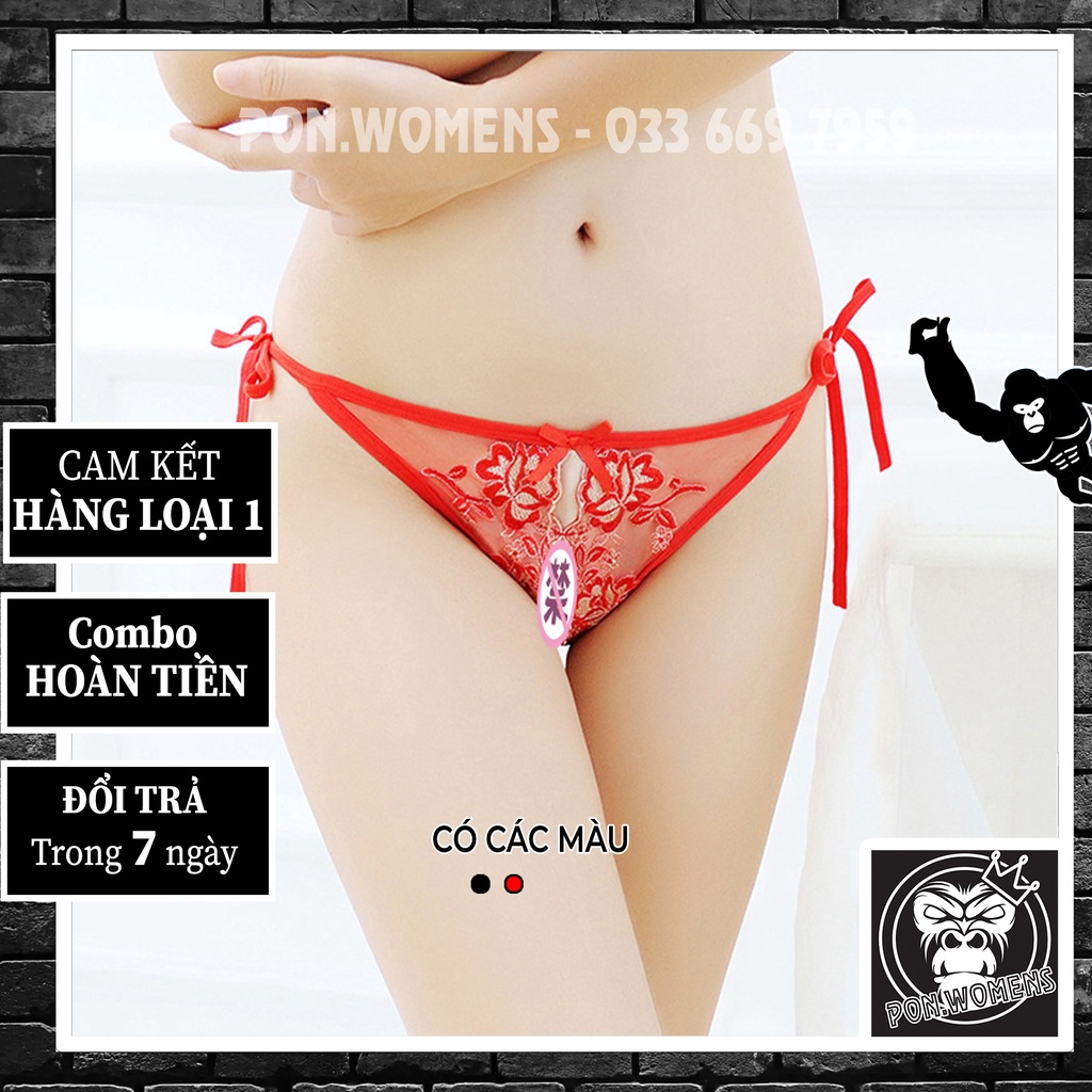 Quần Lót Ren Buộc Dây lọt khe sexy nữ FREESIZE đen đỏ 3018 PON.WOMENS
