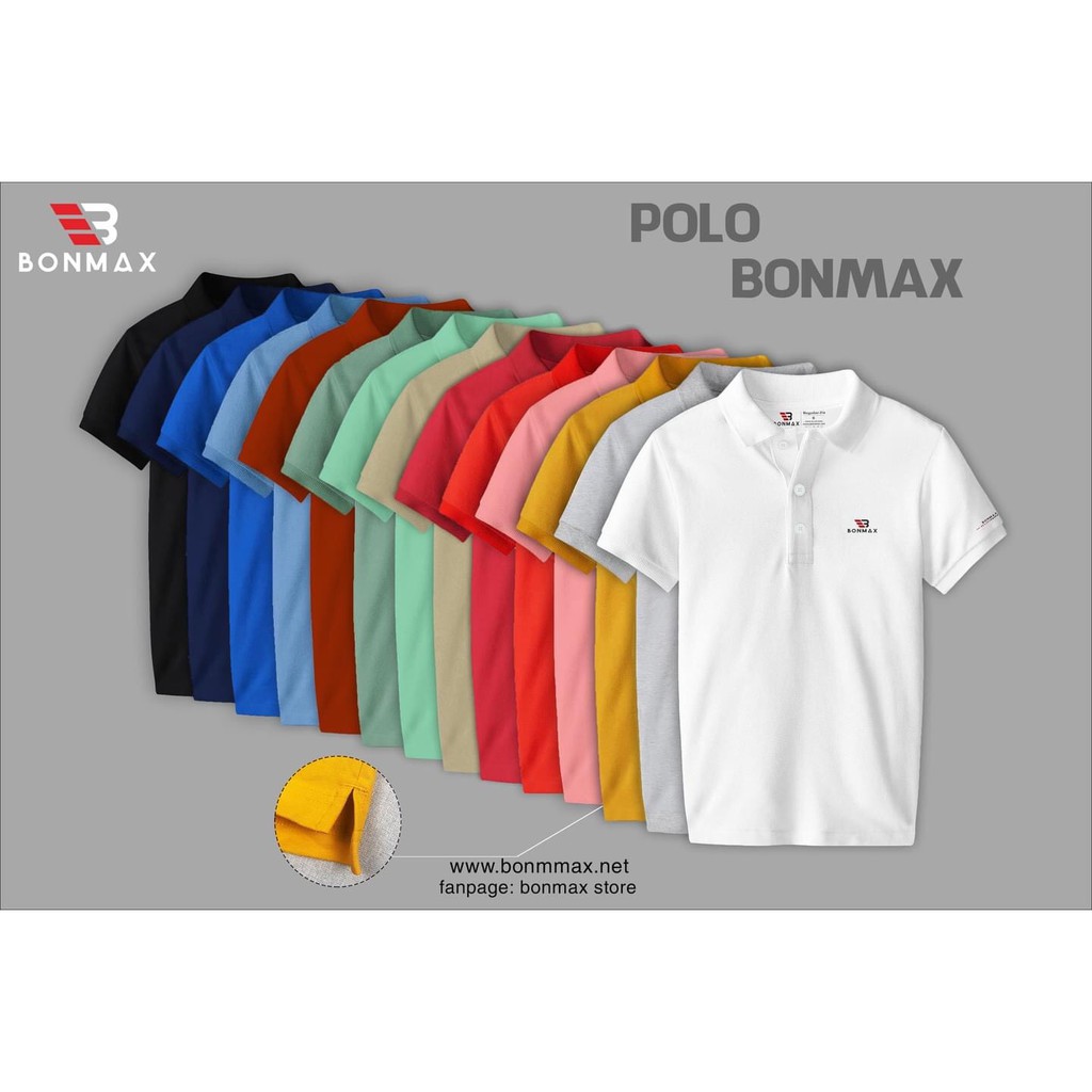 Áo Thun Nam Polo Bonmax Màu Đỏ Chất Vải Cá Sấu Dày Dặn, Cao Cấp